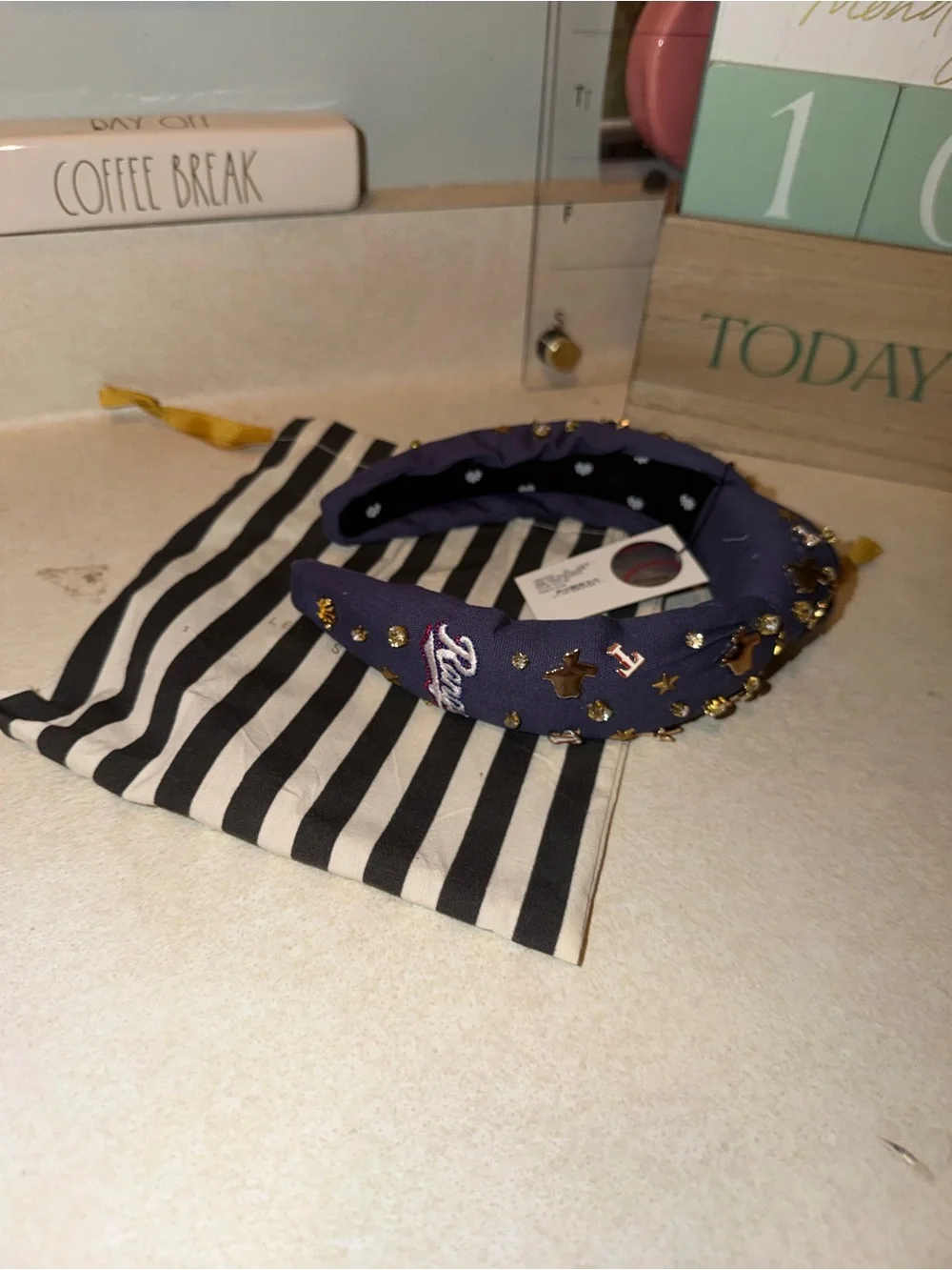 Lele Sadoughi MLB Texas Rangers Embellished Headband
